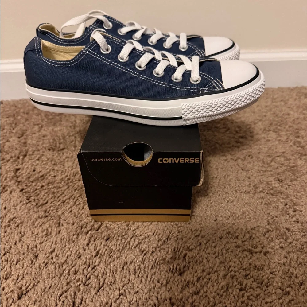 Converse Navy Blue All Star Sneakers, Size 7 - Picture 3 of 6